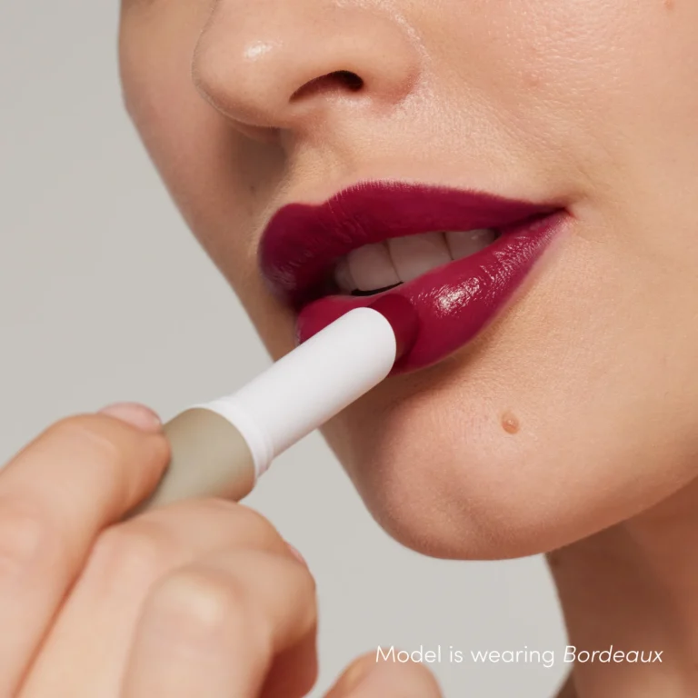 ColorLuxe cream lipstick Bordeaux model