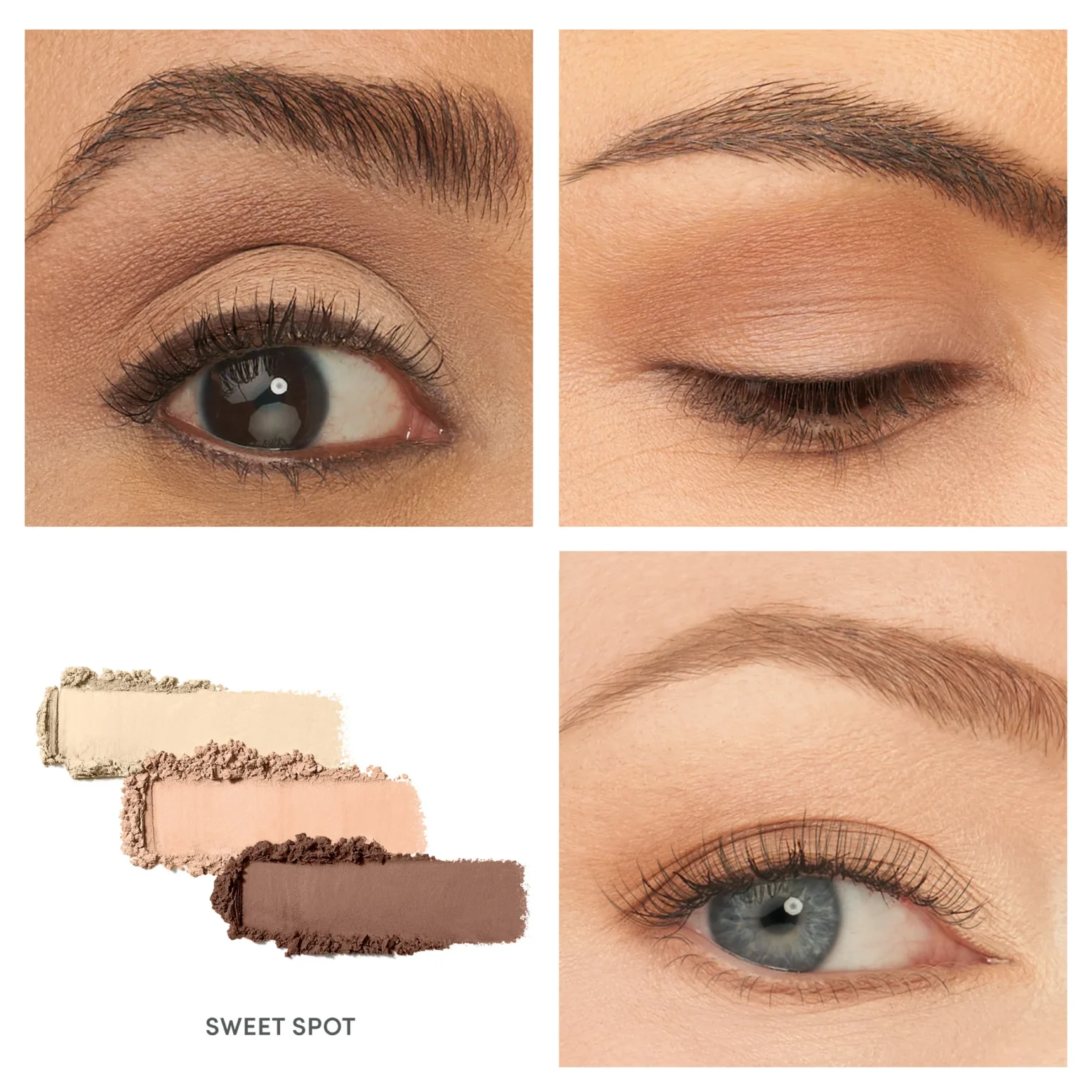 jane iredale "PurePressed" akių šešėlių trio "Sweet Spot" akys